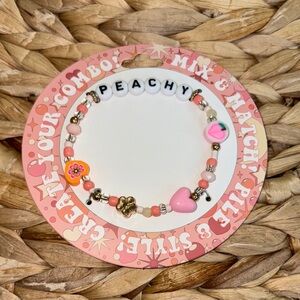 Peachy Beaded Bracelet - Pink and Gold